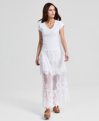 Women's Lace Tiered Maxi Skirt