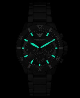 Men's World Explorer Solar Chronograph Black Stainless Steel Watch, 43mm