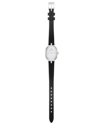 Women's Quartz Two-Hand Black Leather Watch, 28mm