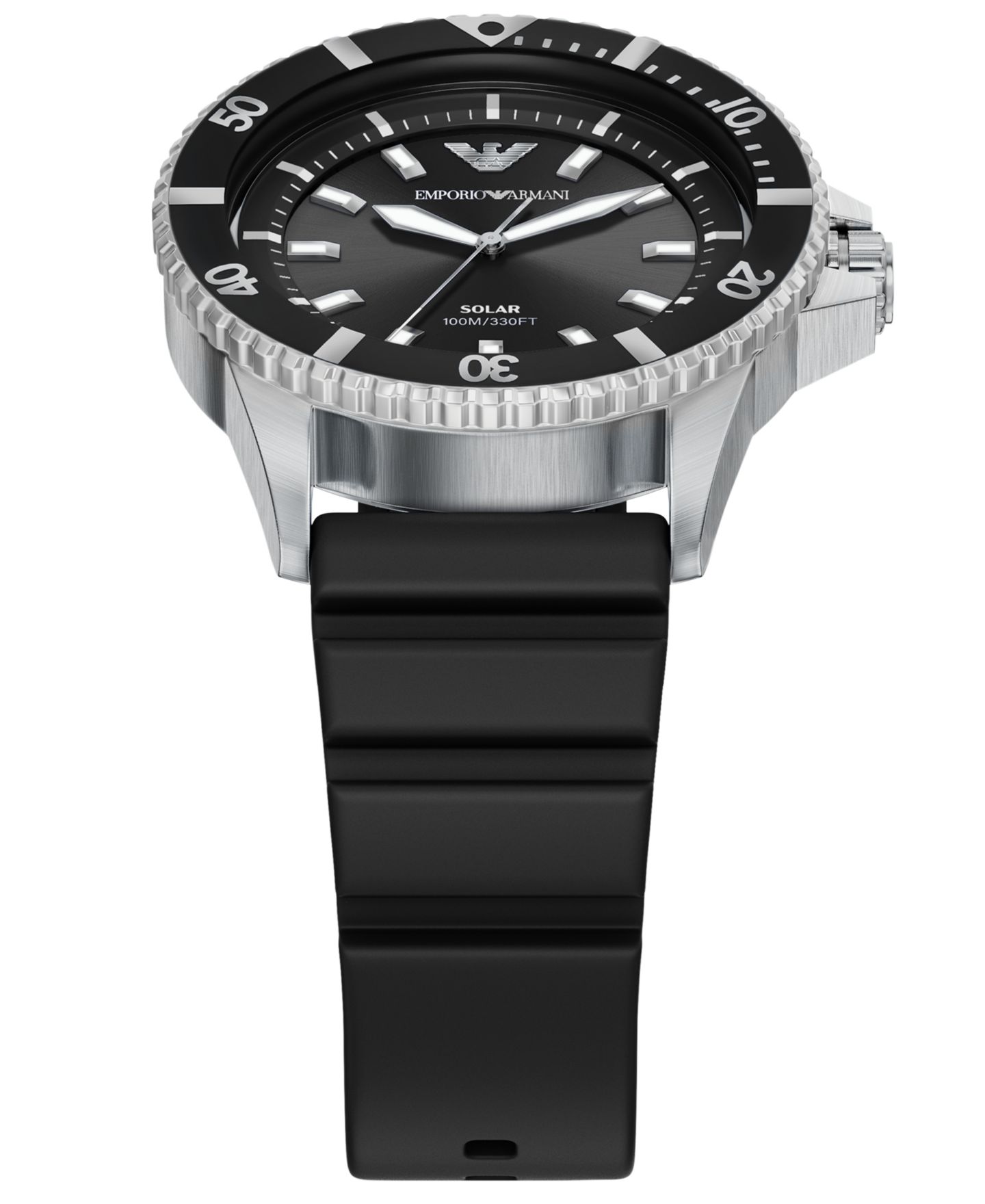 Мужские часы Emporio Armani World Explorer Solar Three Hand Black Silicone, 42mm — фото 4