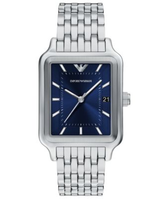 Men's Quartz Three-Hand Silver Stainless Steel Watch, 36mm