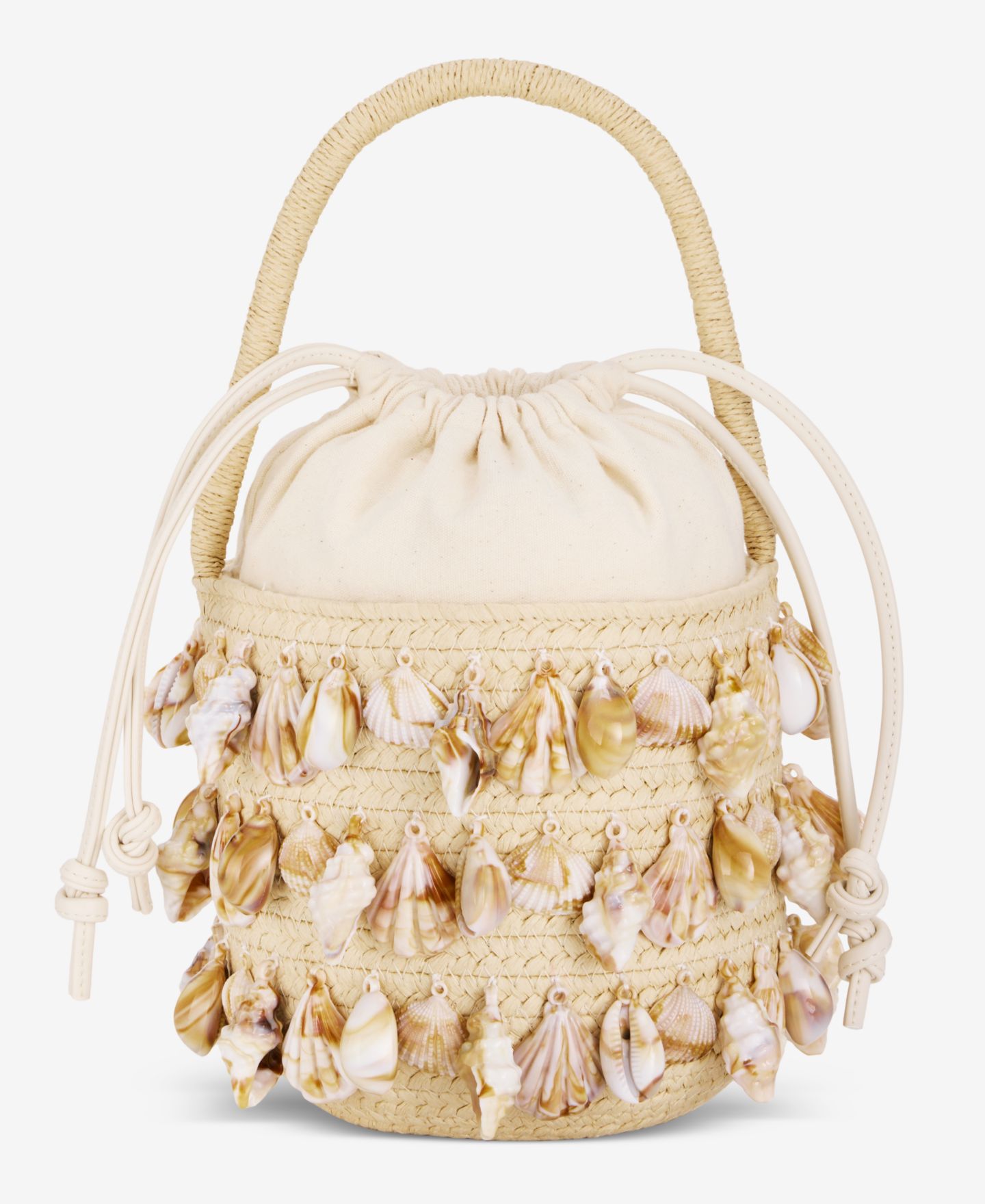 Женская сумка I.N.C. International Concepts Shell Embellished Straw Bucket, цвет: Натуральный — фото 1