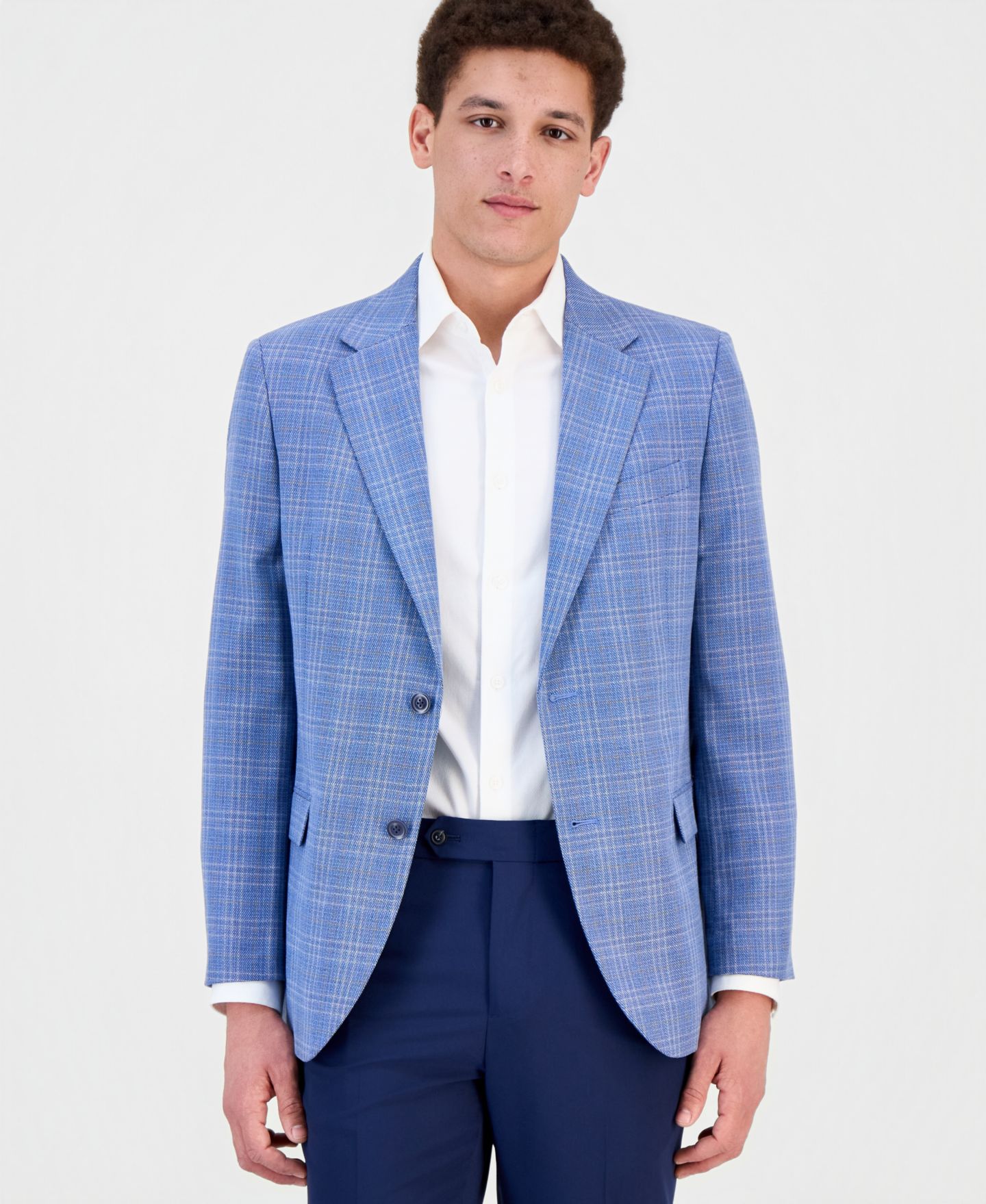 Мужской пиджак Nautica Modern-Fit Sport Coat, цвет: Синий клетчатый — фото 1