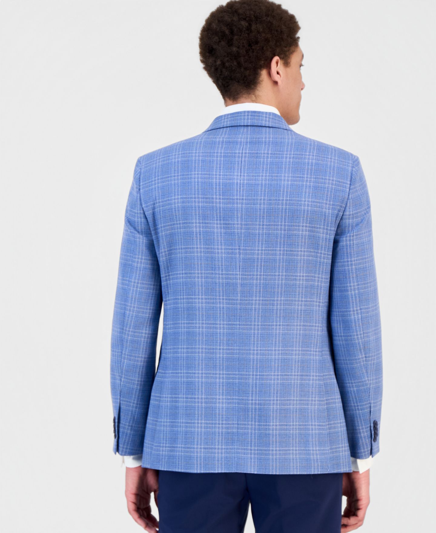 Мужской пиджак Nautica Modern-Fit Sport Coat, цвет: Синий клетчатый — фото 4