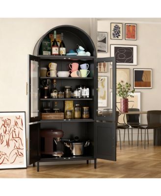 Metal Arched Cabinet with 2 Drawers for Kitchen or Office