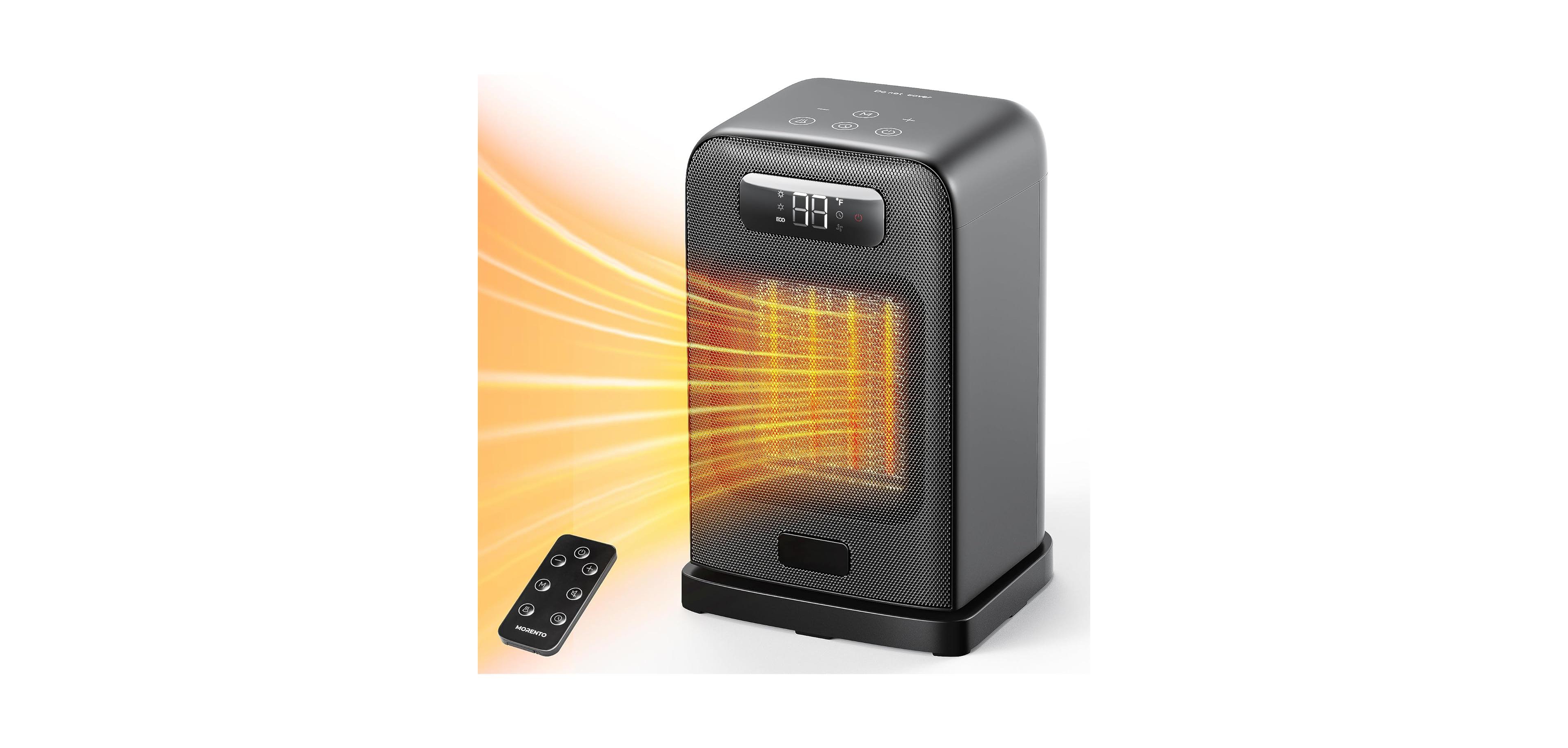 Morento Space Heater, 1500W Electric Heater for Indoor Use, Desk Heater with Heating and Fan Modes with Thermostat