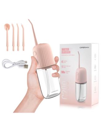 Cordless Water Flosser, Portable Electric Water Dental Flossers, Rechargeable Oral Irrigator for Travel with 4 Nozzles and 4 Modes