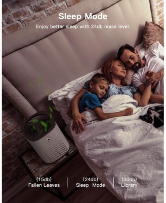 2-Pack MORENTO Air Purifiers for Bedroom. Features H13 HEPA filter, ultra-quiet 24dB Sleep Mode, ideal for pets. White & Black