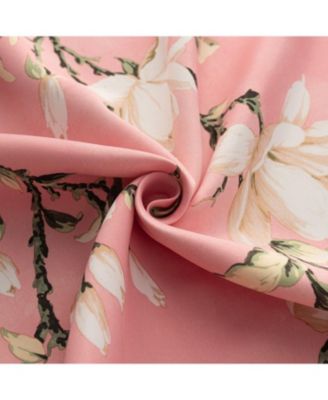 100% Polyester 200 GSM Blossom Printed Blackout Grommet Curtain Panel 54" x 90" Blush
