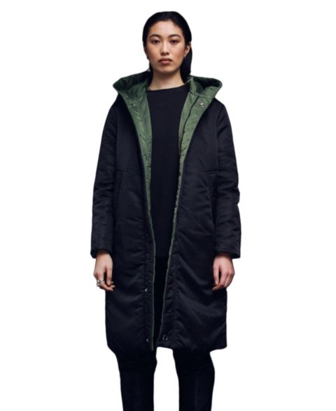 Женские куртки CAALO Women's Sustainable Reversible Satin Down Coat