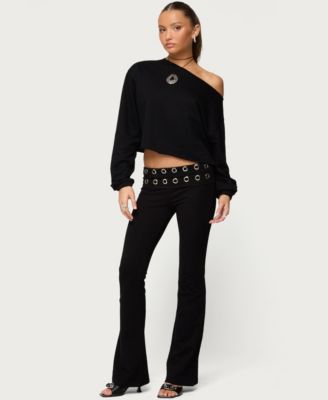 Women's Nairobi Grommet Foldover Flared Leggings