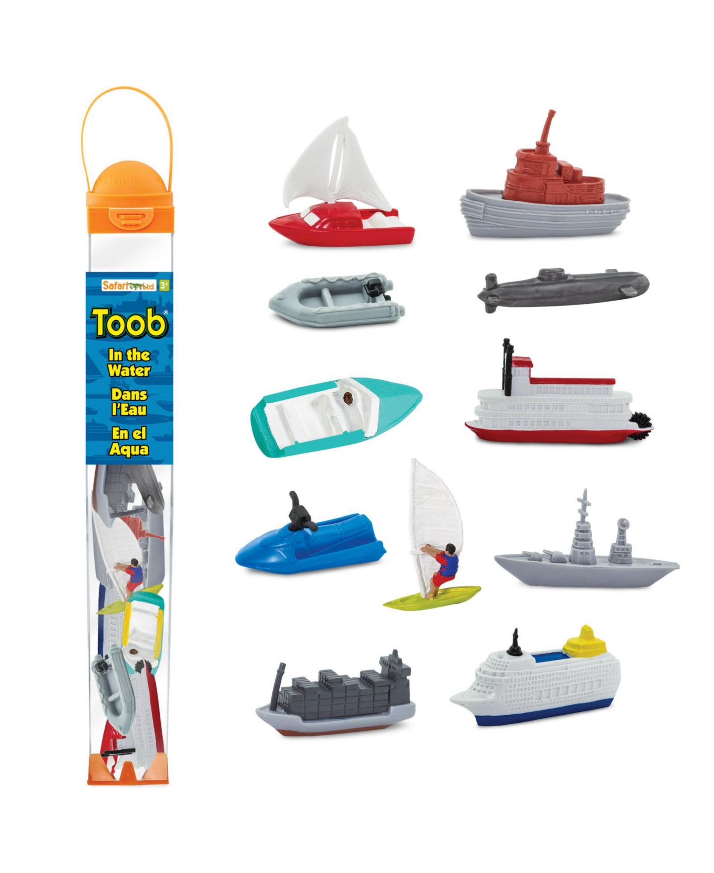 Детские фигурки Safari Ltd. Mini Hand-Painted In the Water Watercraft Figurines, 11-Piece Set, цвет: Open Miscellaneous — фото 1