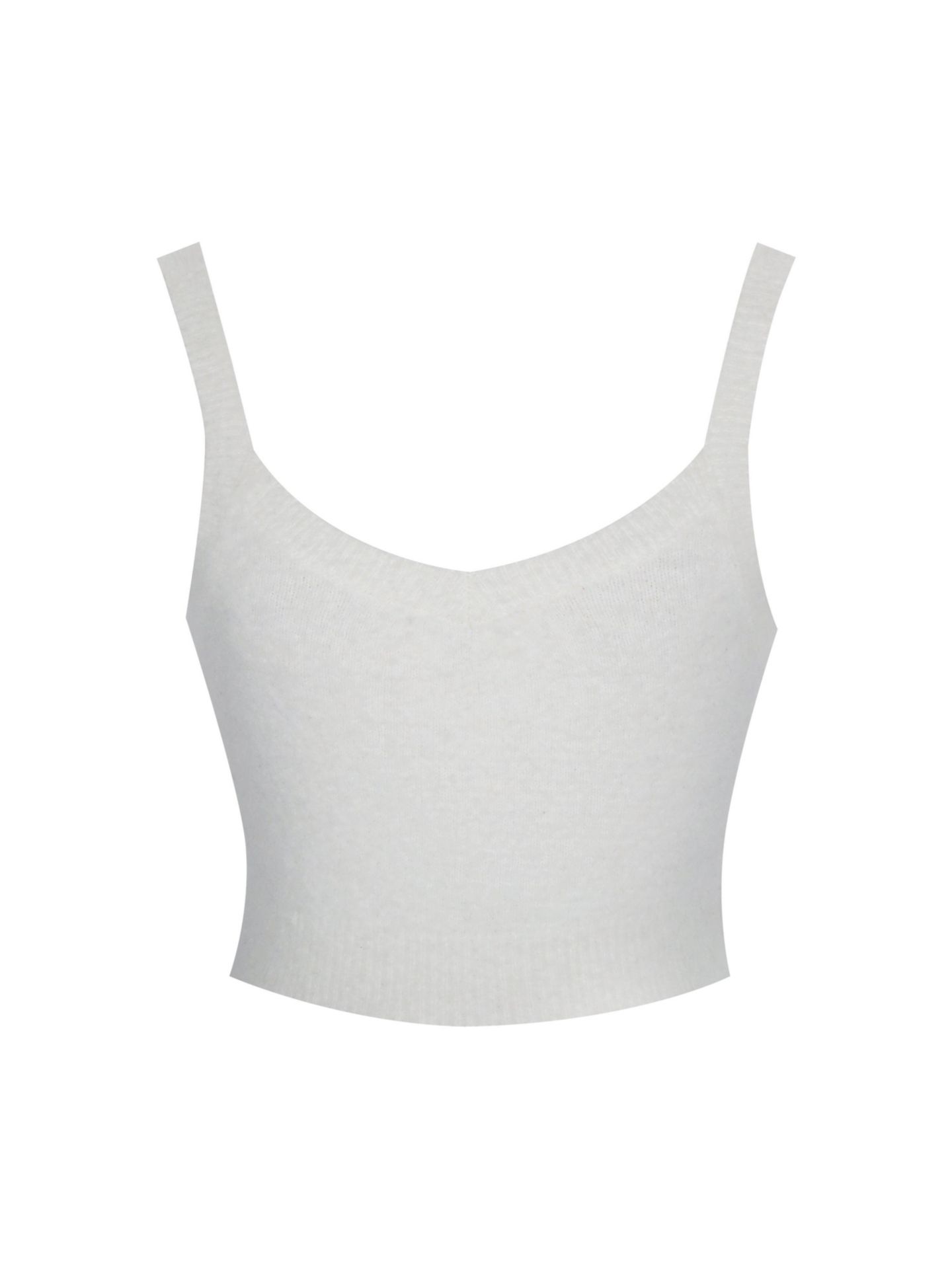 Женский топ Miss Circle Selene White Wool-Blend Ribbed Knit V-Neck, цвет: Белый — фото 4