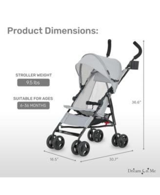 Toddler Rover Stroller: Lightweight, compact travel umbrella stroller. One-hand fold, lockable rear wheels, adjustable canopy, & 3-point harness.