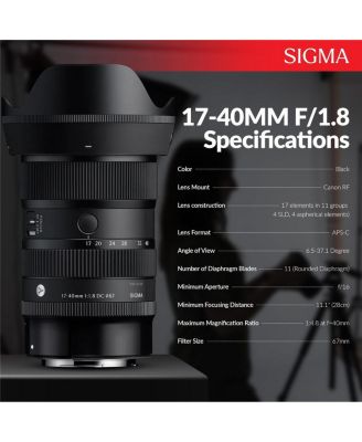 17-40mm f/1.8 DC Art Lens for Canon RF, Bundle with 67mm Filter Kit, PC Software Kit, Cap Keeper and Cleaning Kit