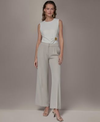 Petite High-Waist Wide-Leg Pants
