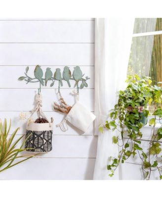 Vintage Metal Coat Rack with 3 Hooks - Birds on Branch for Home Decor