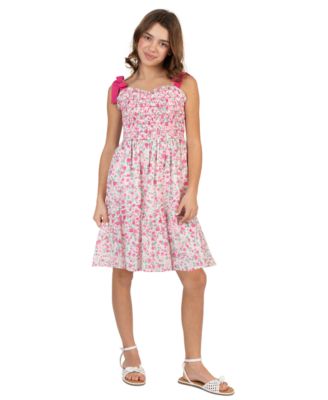 Girls' 7-16 Printed Woven Bodice Sleeveless Dress