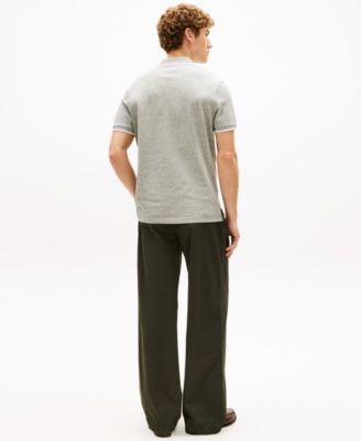 Men's Regular-Fit Tipped Linen Polo Shirt 