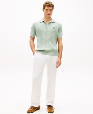 Men's Cable Short-Sleeve Polo Shirt