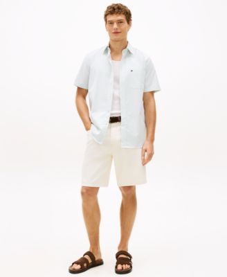 Men's Striped Short-Sleeve Oxford Shirt