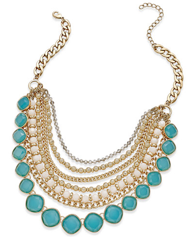 ABS by Allen Schwartz Gold-Tone Beaded Multi-Layer Necklace