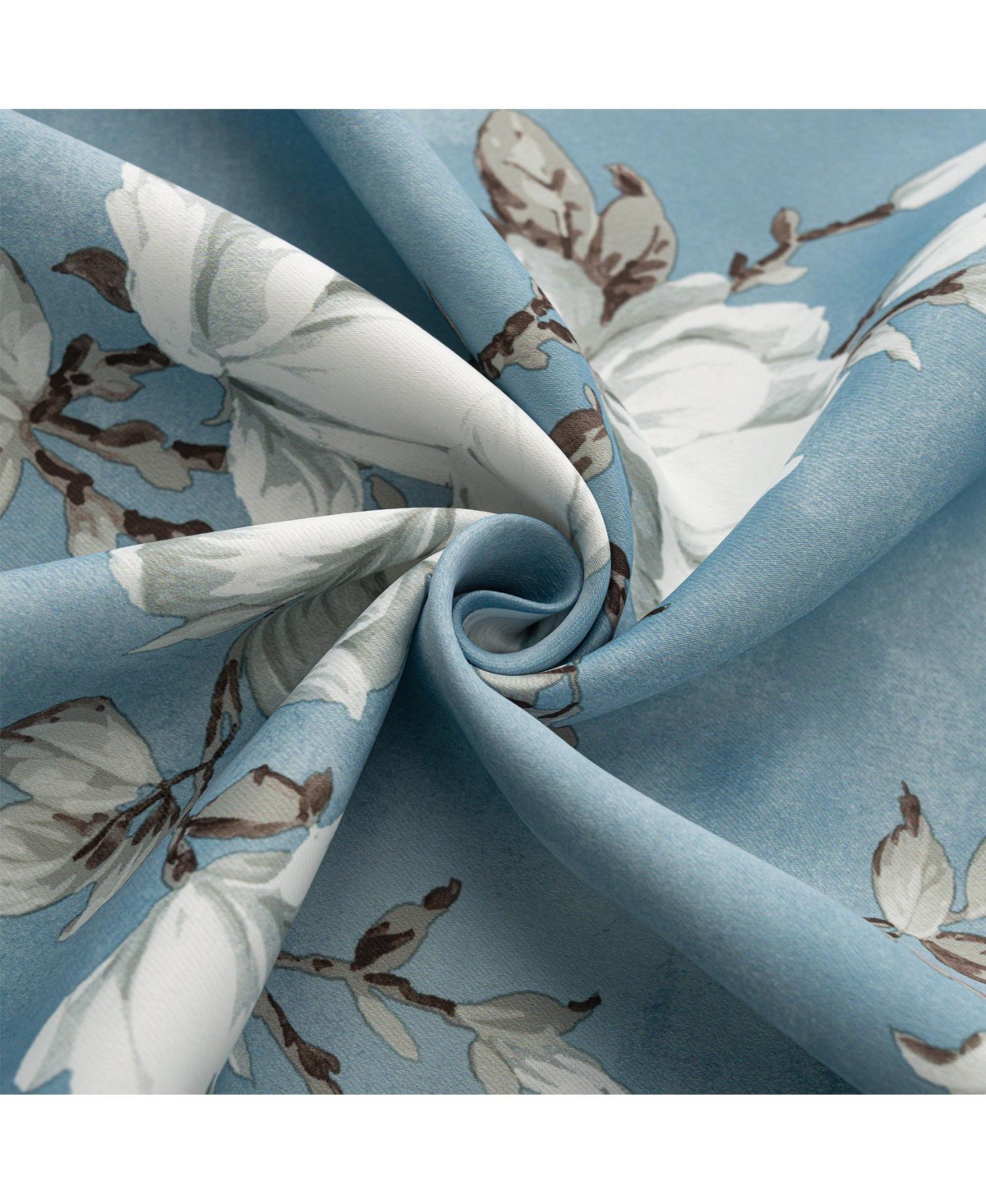 Olivia Gray 100% Polyester 200 Gsm Blossom Printed Blackout Grommet Curtain Panel 54" x 90"