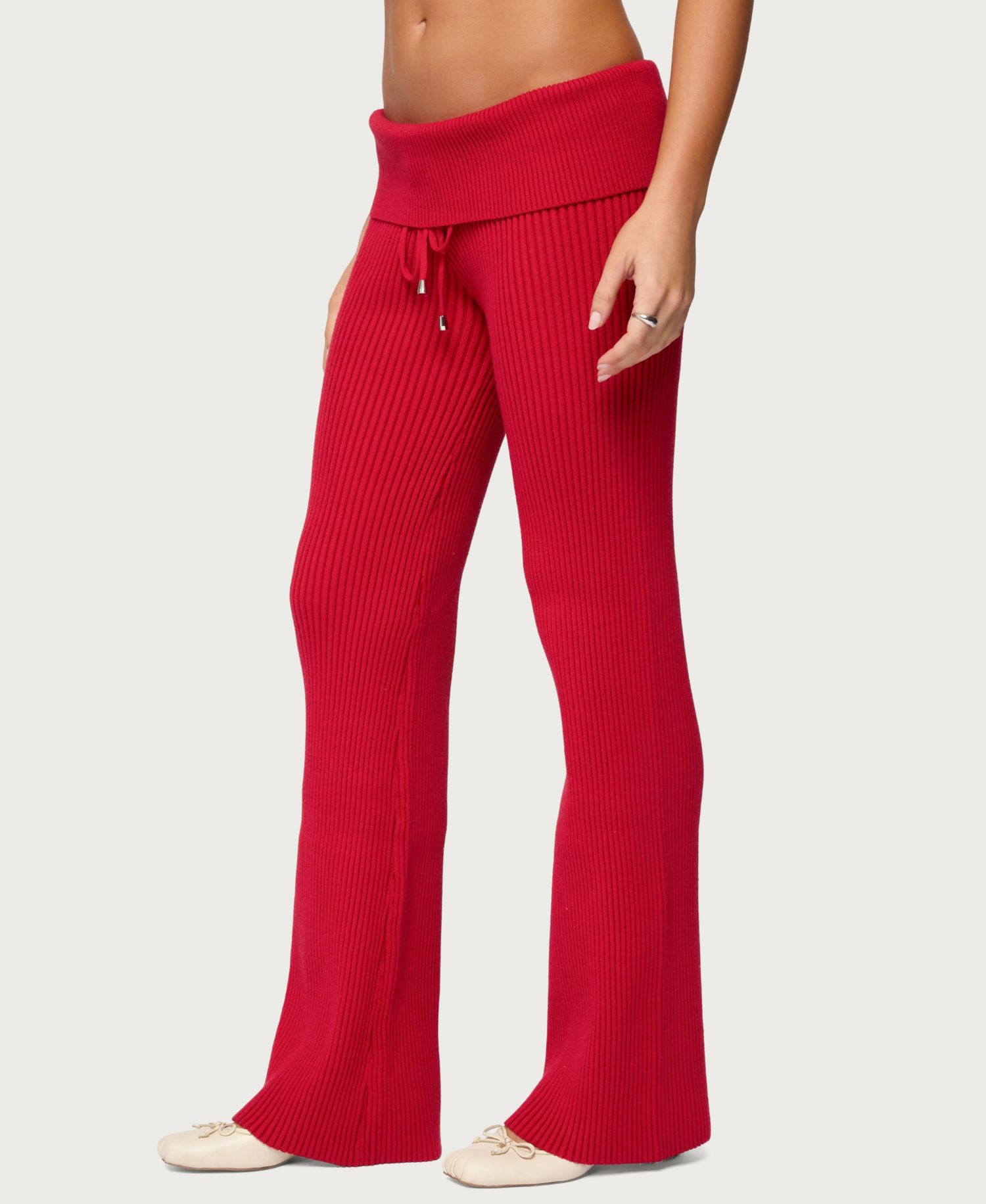 Women's Adannah Foldover Ribbed Knit Pants