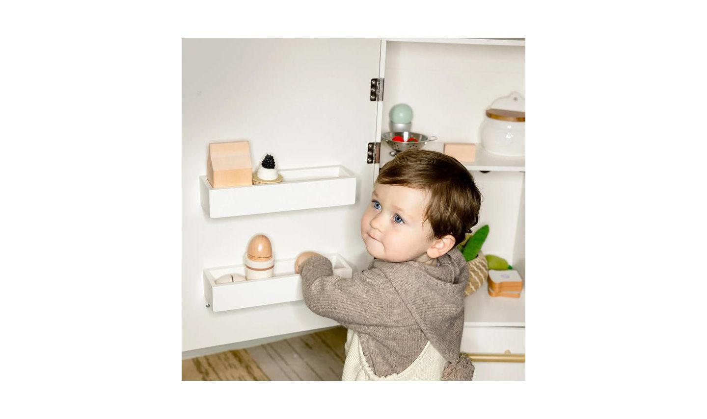 Детская игрушка Tiny Land Wooden Play Kitchen Fridge, Ages 3+ — фото 7