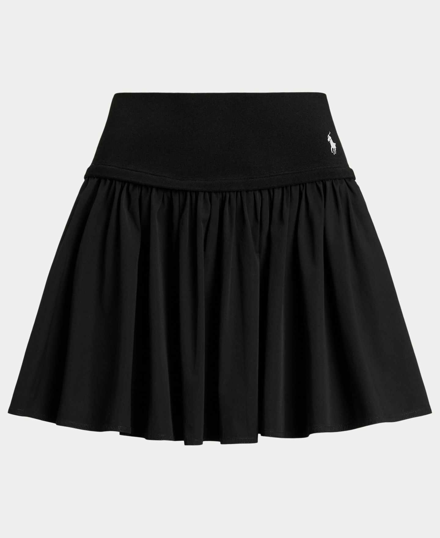 Женская юбка Polo Ralph Lauren Mid-Rise Flounce A-Line Mini, цвет: Чёрный — фото 5