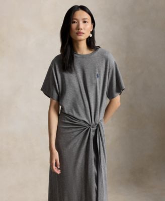 Women's Crewneck Twist Detail T-Shirt Dress