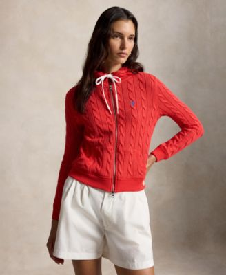 Women's Cable-Knit Full-Zip Hoodie