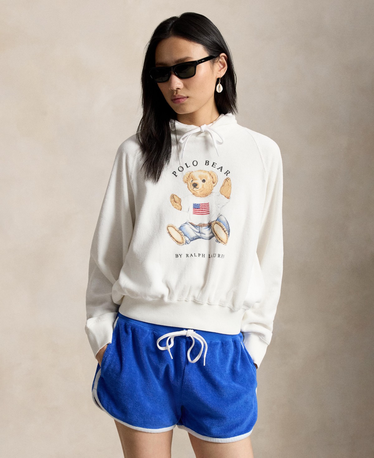Женские Polo Ralph Lauren Women's Drawstring Hood Raglan Sleeve Sweatshirt — фото 1