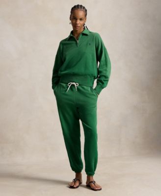 Women's Spread Collar Long-Sleeve Quarter-Zip Sweatshirt