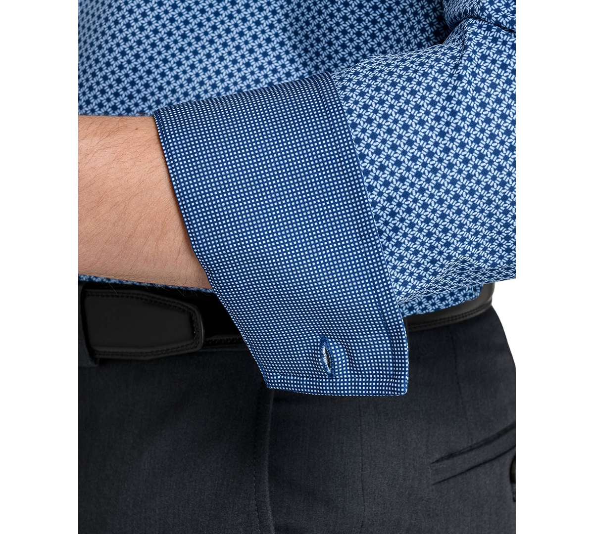 ConStruct Men's Performance Stretch Tile Print Dress Shirt