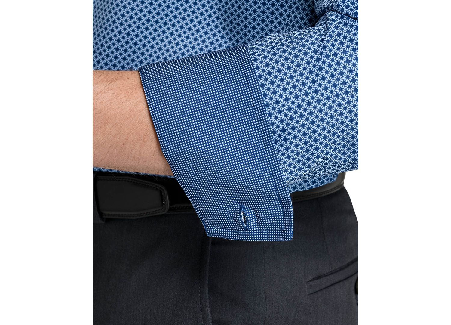 Men's Performance Stretch Tile Print Dress Shirt