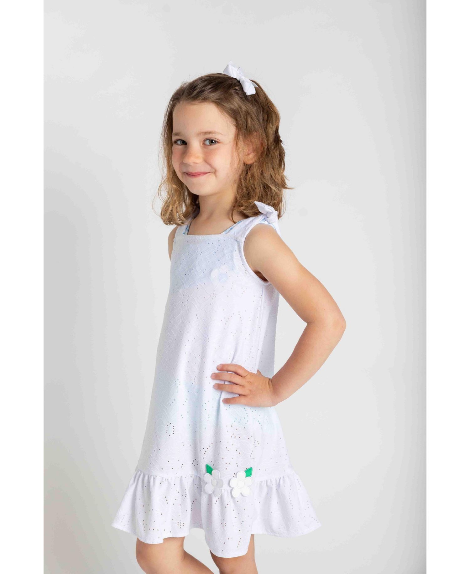 Little Girls Knit Eyelet Coverup