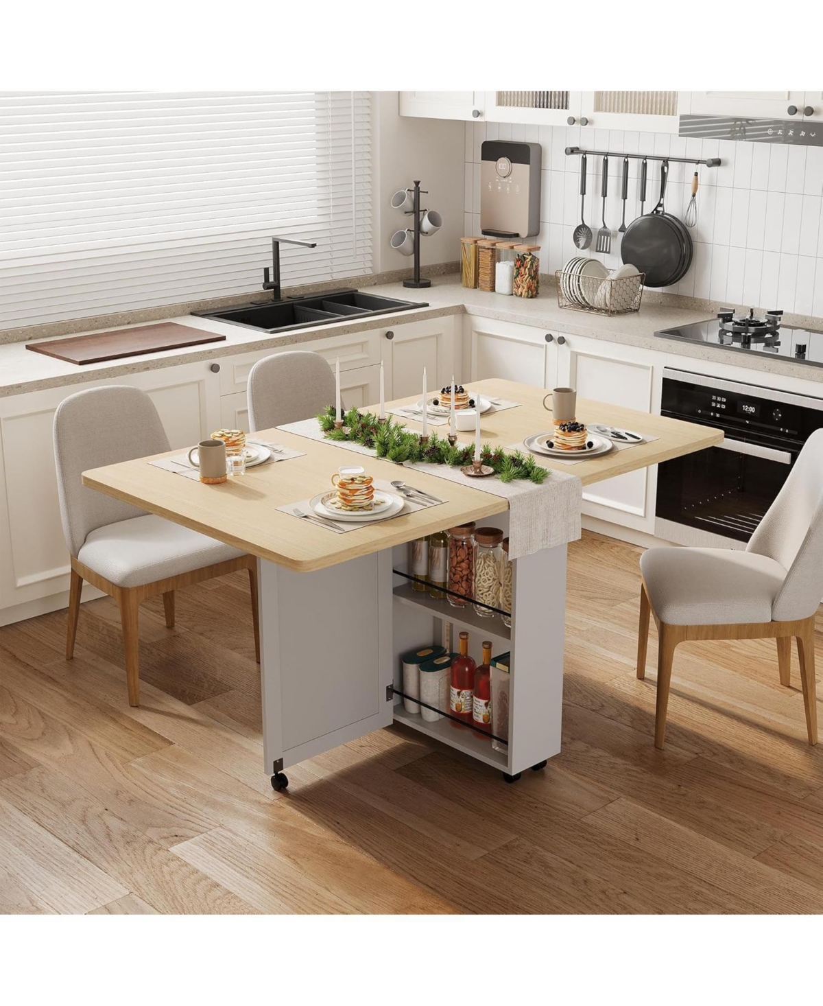 gaomon Space Saving Folding Dining Table with Storage