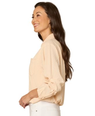 Women's Bubble Hem Collar Shirt