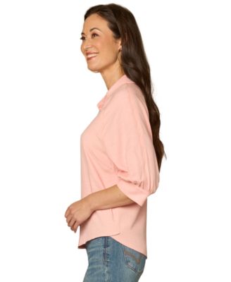 Women's Scallop Edge Collared Shirt