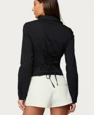 Women's Amelie Lace Up Button Up Shirt