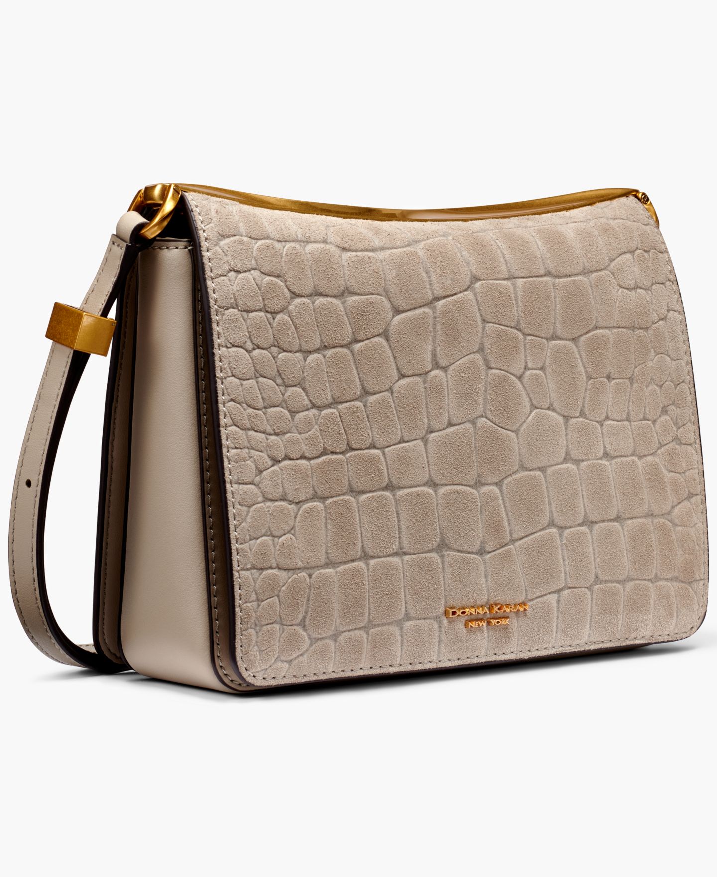 Женская сумка Donna Karan New York Jericho Croco Suede Small Shoulder, цвет: Moth — фото 3