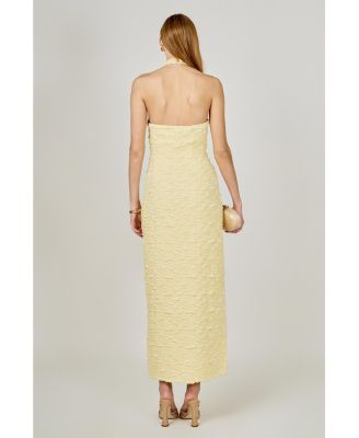 Women's Strechy Halter Neck Midi Dress