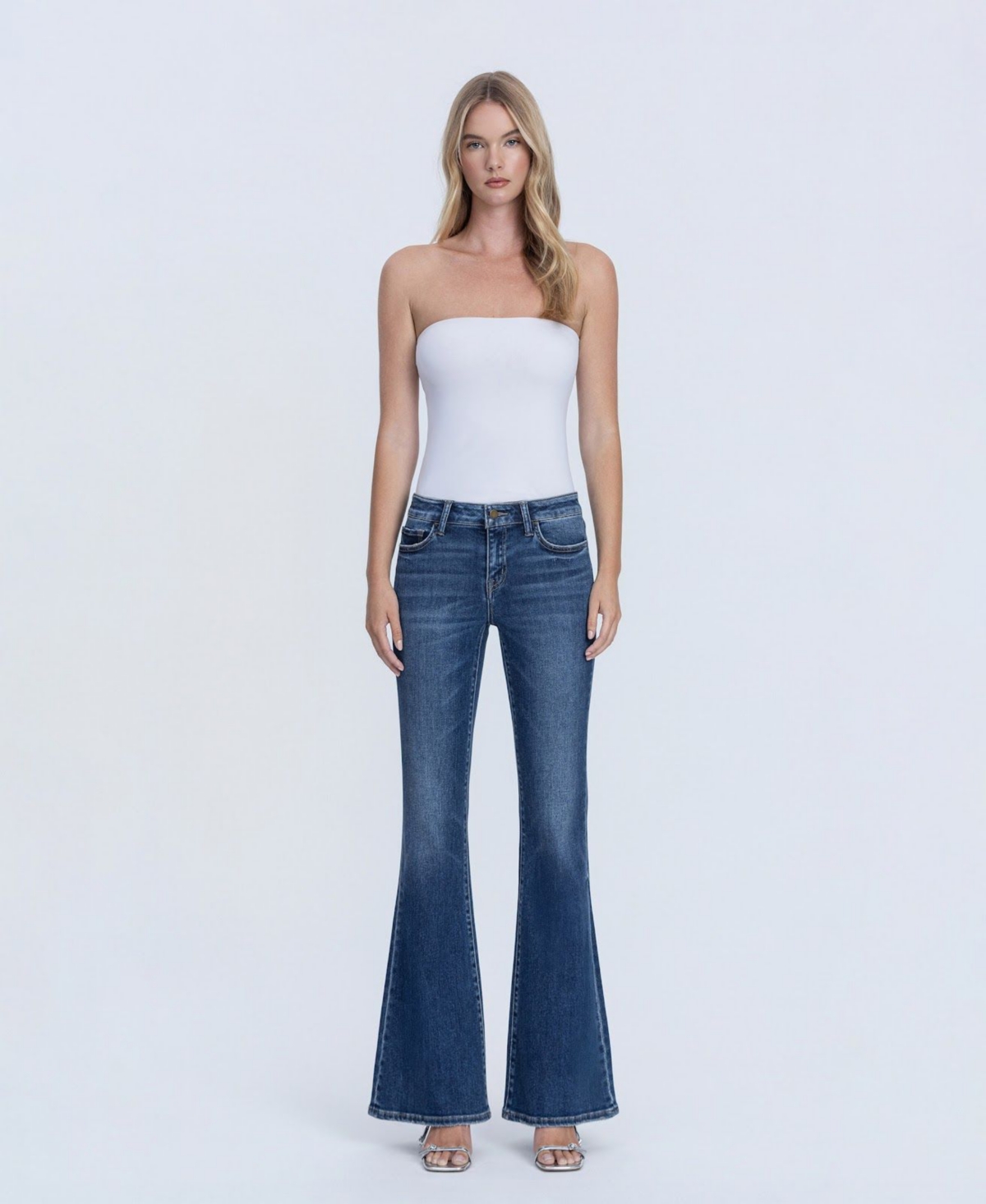 Flying Monkey Women's Low Rise Easy Flare Jeans