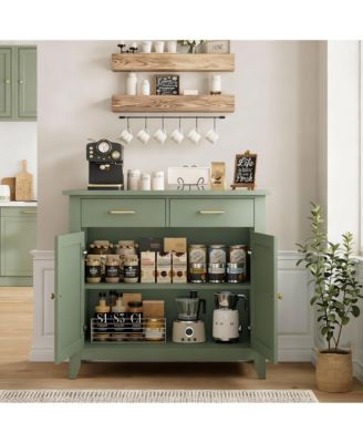 Farmhouse Buffet Cabinet with 2 Drawers and 2 Doors