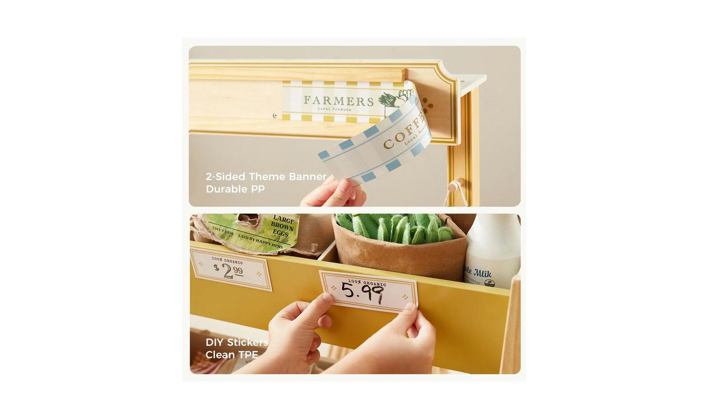 Детский игровой набор Tiny Land Grocery Store Wooden 6-Piece Playset, Ages 3+ — фото 11