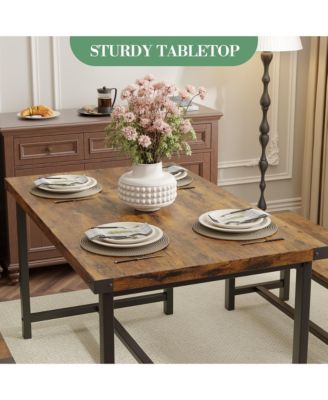 Dining Table Set for 4, Kitchen Room Table Set with 2 Benches, 3-Piece Wood Dining Room Dinette Sets Dining Chairs Set