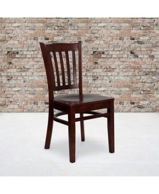Vertical Slat Back Wooden Restaurant Dining Chair