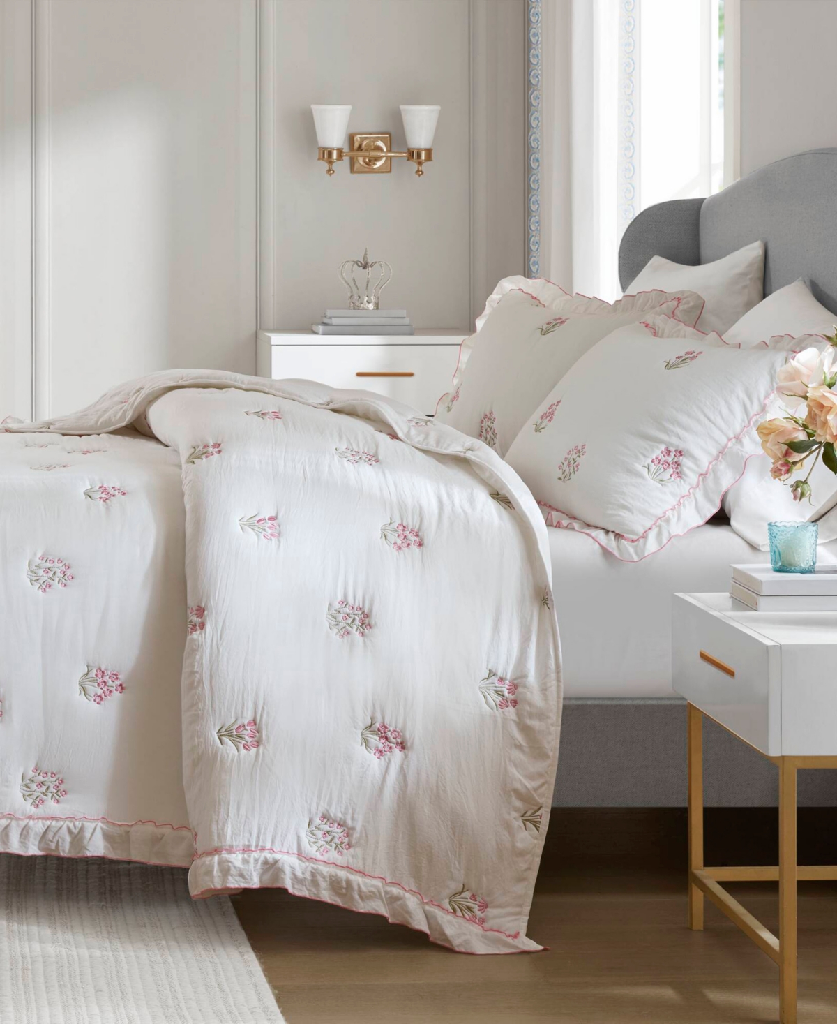 Intelligent Design Aglaia Floral Down Alternative 3-Pc. Quilt Set, Full/Queen
