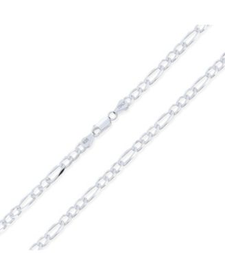 Classic Solid 5.5MM Heavy .925 Sterling Silver Figaro Link Chain Necklace